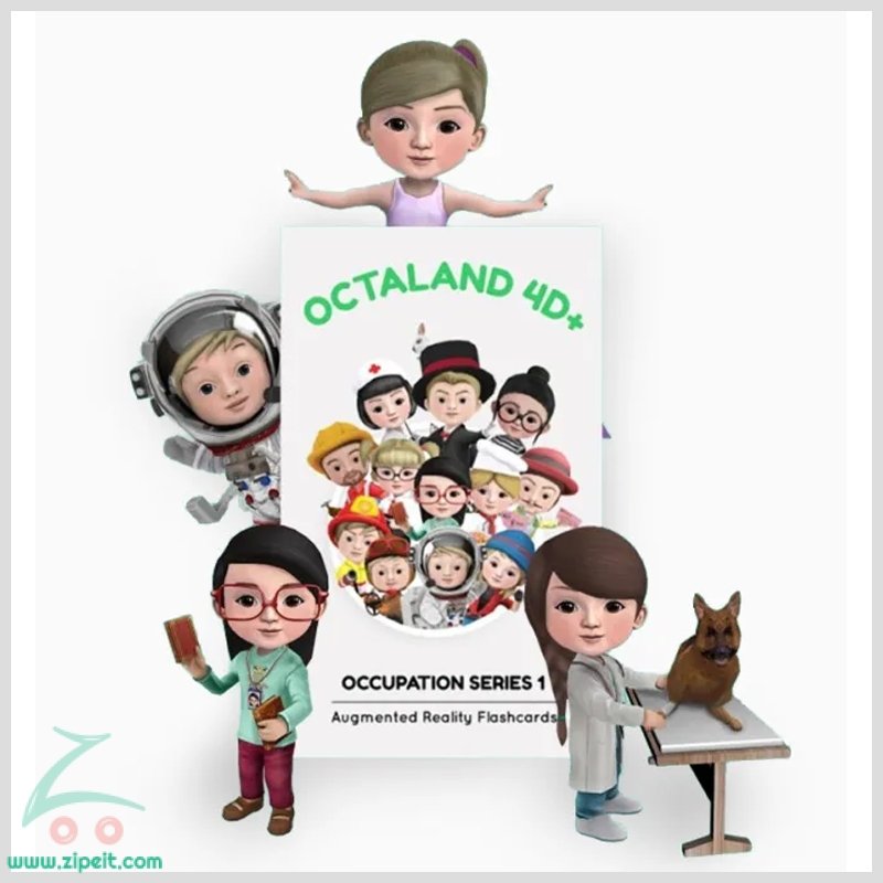 Octaland 4D+ Augmented Reality Flash Cards for Kids