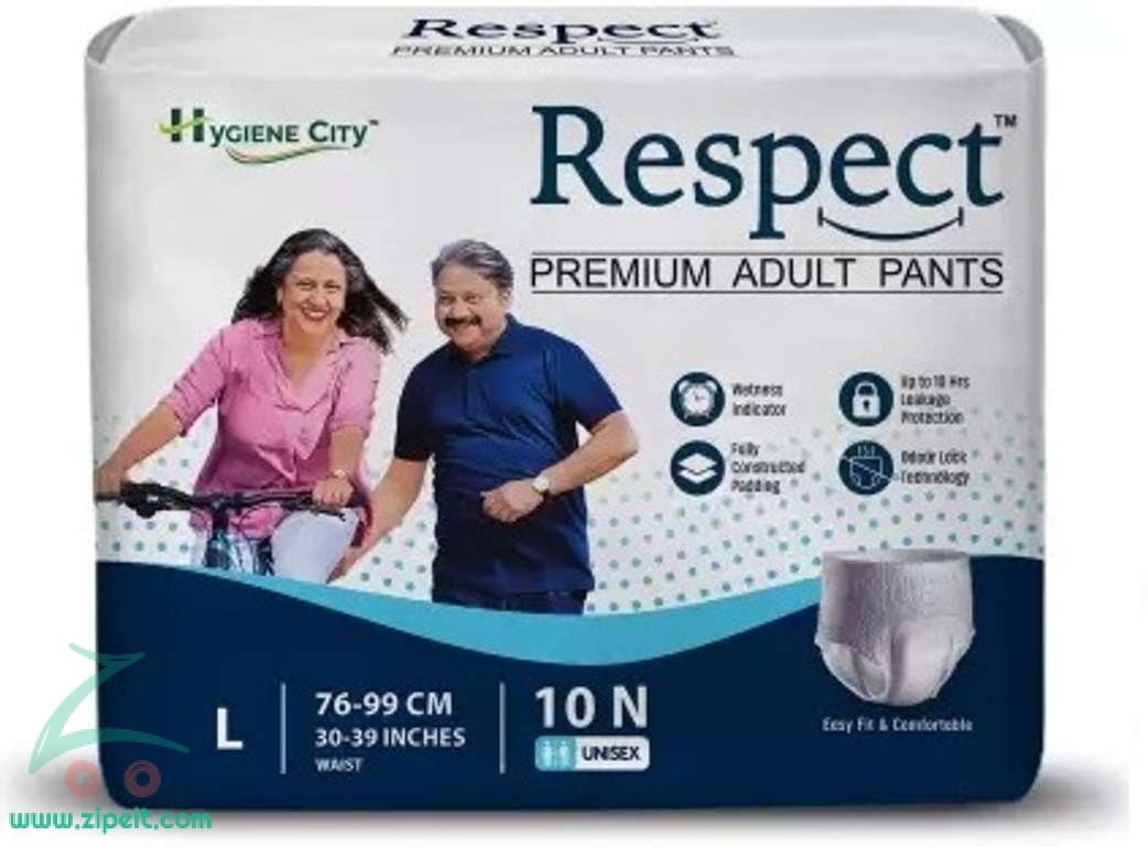 Respect Premium Adult Diapers Pant Type - L Size (30 - 39 Inches) (76-99 cm) - Pack of 2