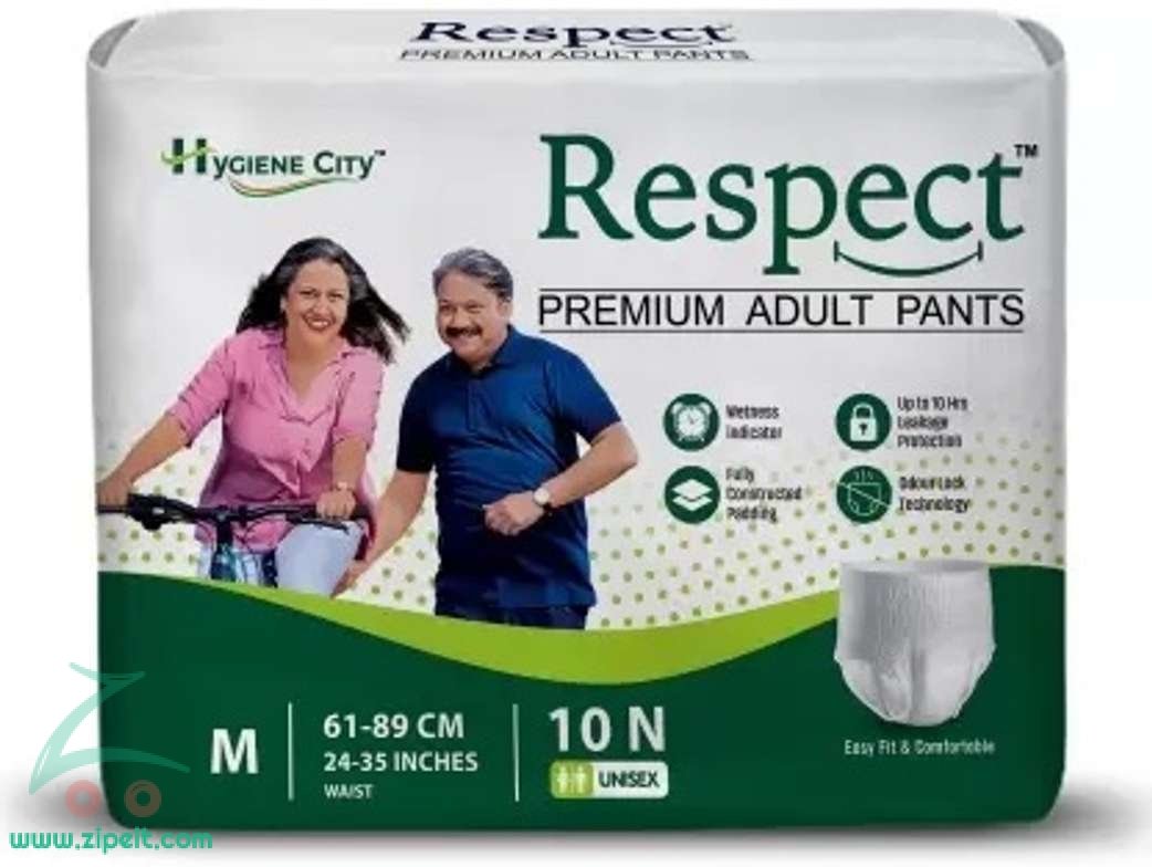 Respect Premium Adult Diapers Pant Type - M Size (24 - 35 Inches) (61-89 cm) - Pack of 2